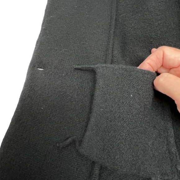 Lauren Ralph Lauren Black Lambswool Gold Tone Asymmetric Zip Moto Style Sz L - Picture 13 of 14